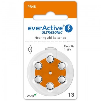 Everactive Ultrasonic 13 PR48 6BL klausos baterijos 6 vnt. Everactive Ultrasonic 13 PR48 6BL klausos baterijos 6 vnt.